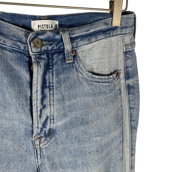 Pistola Charlie high rise ankle straight button fly double denim panels size 27 - Picture 5 of 16